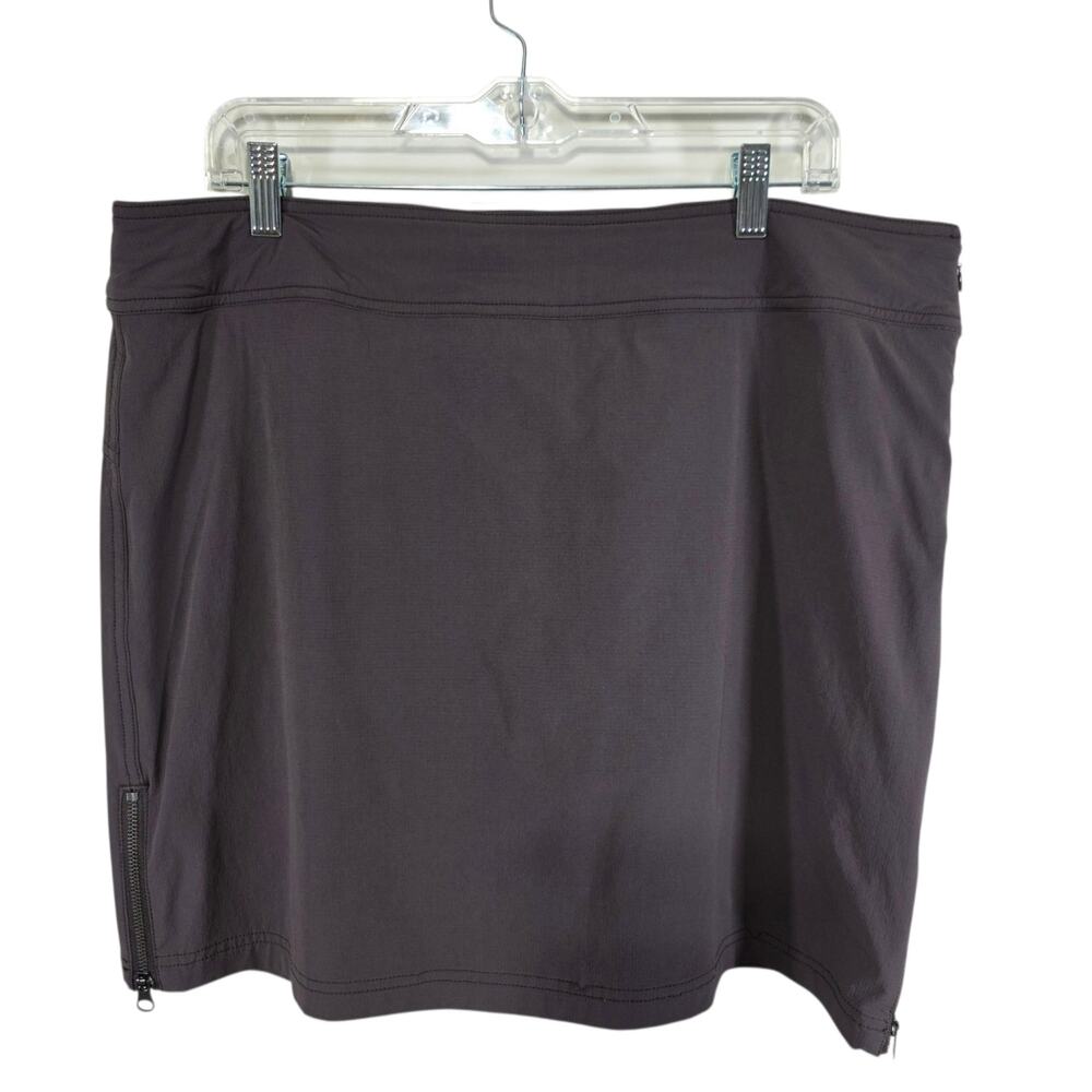 Athleta Womens Jenner Gray Skort Active Wear Skirt Zippered Sides Size 14